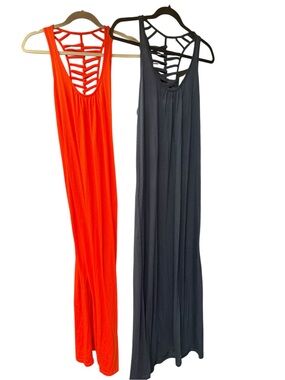 TWO - navy and reddish orange Forever 21 long dress